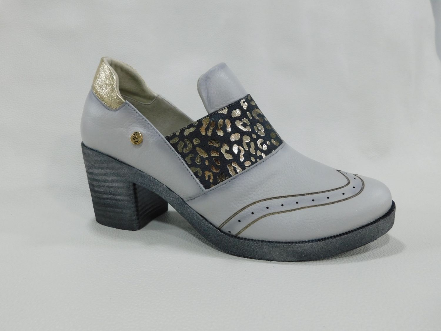 Leather Block Heel Loafer