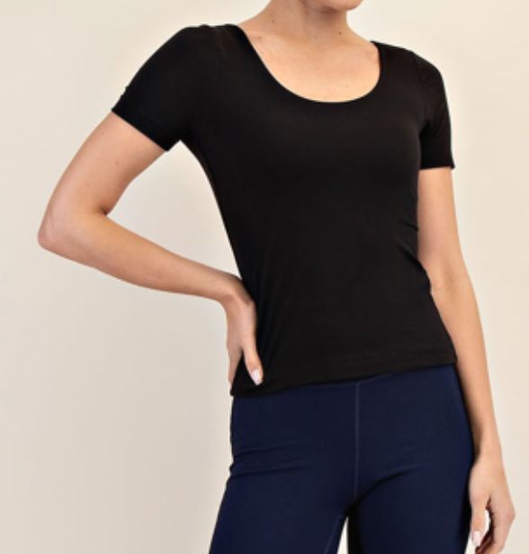 Recycled butter short  sleeve top