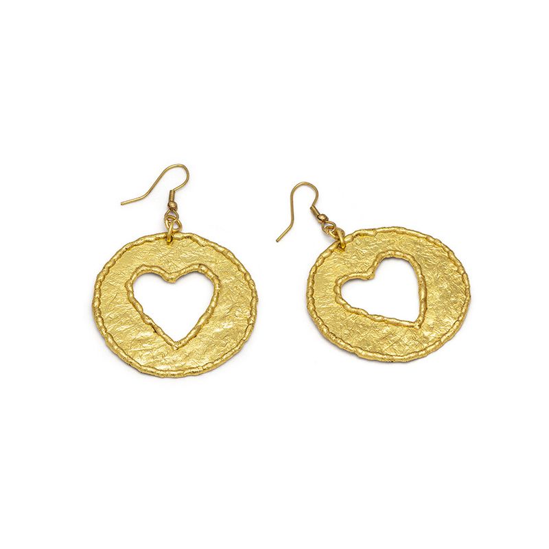 DD16156ORECCHINI PLACCA CUORE BUCATO