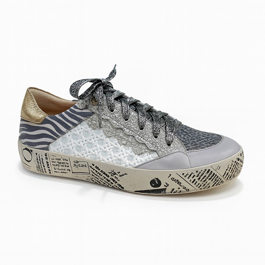 Multitexture Metallic Sneaker