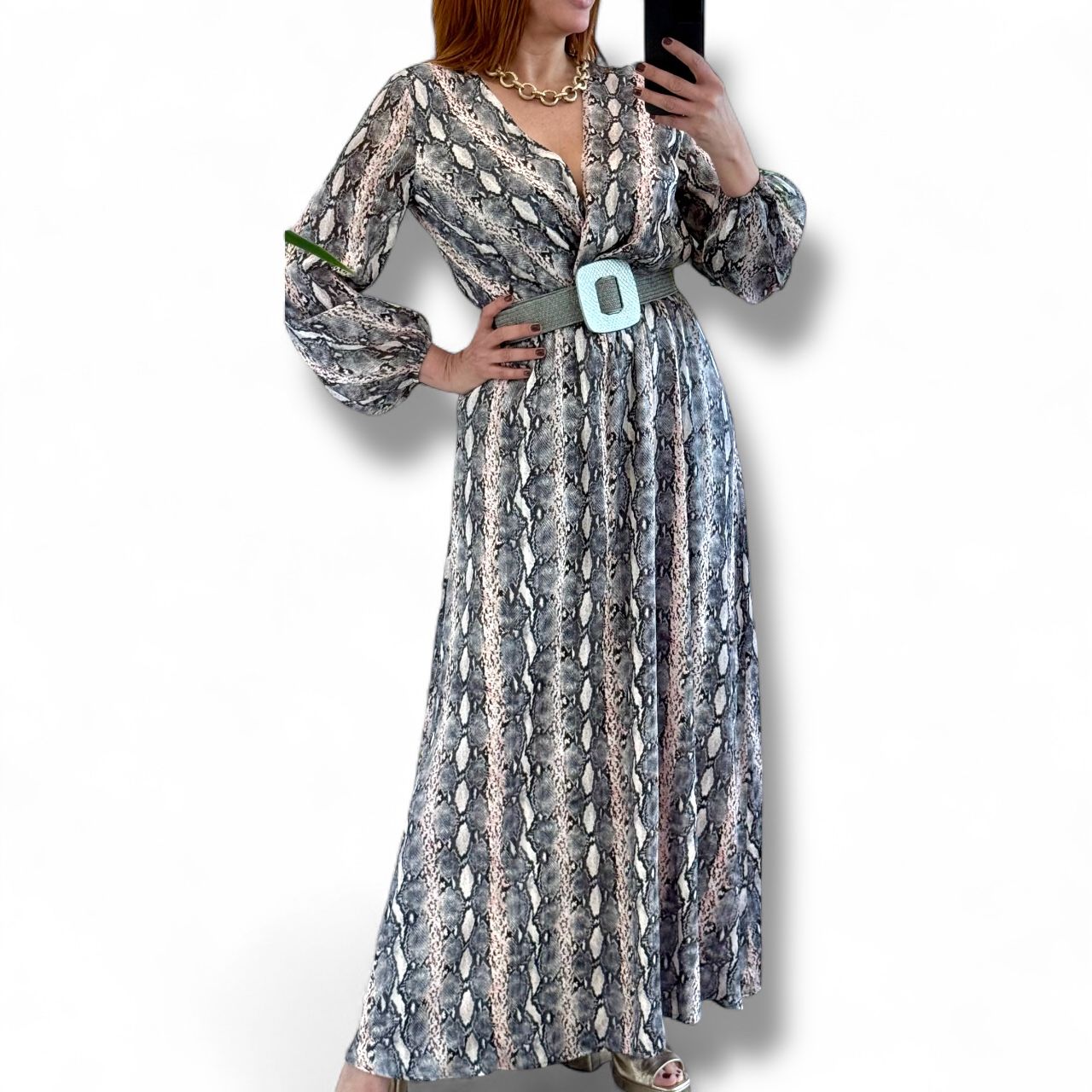 Snake Print Maxi Dress