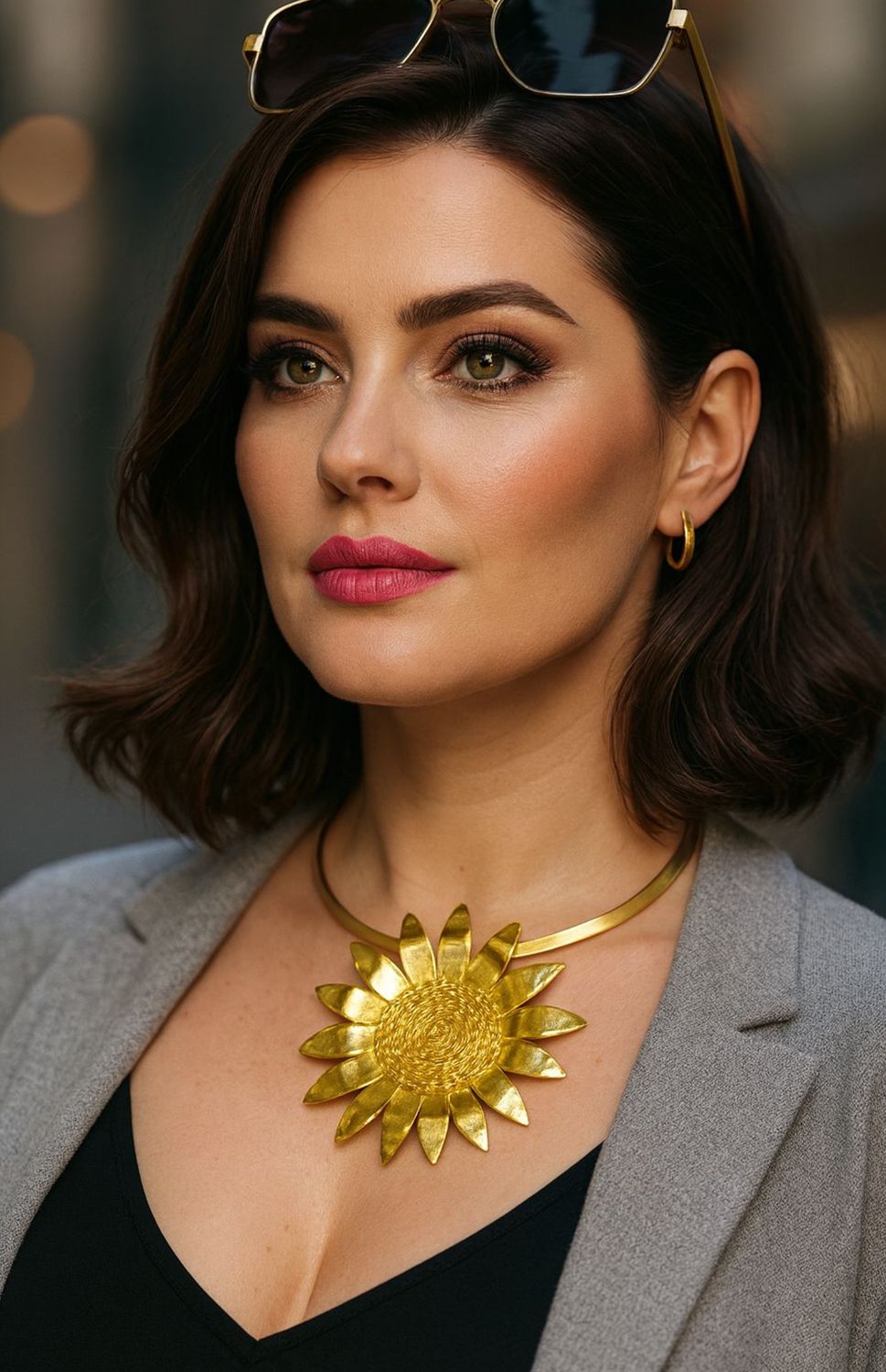Golden Sunflower Statement necklace
