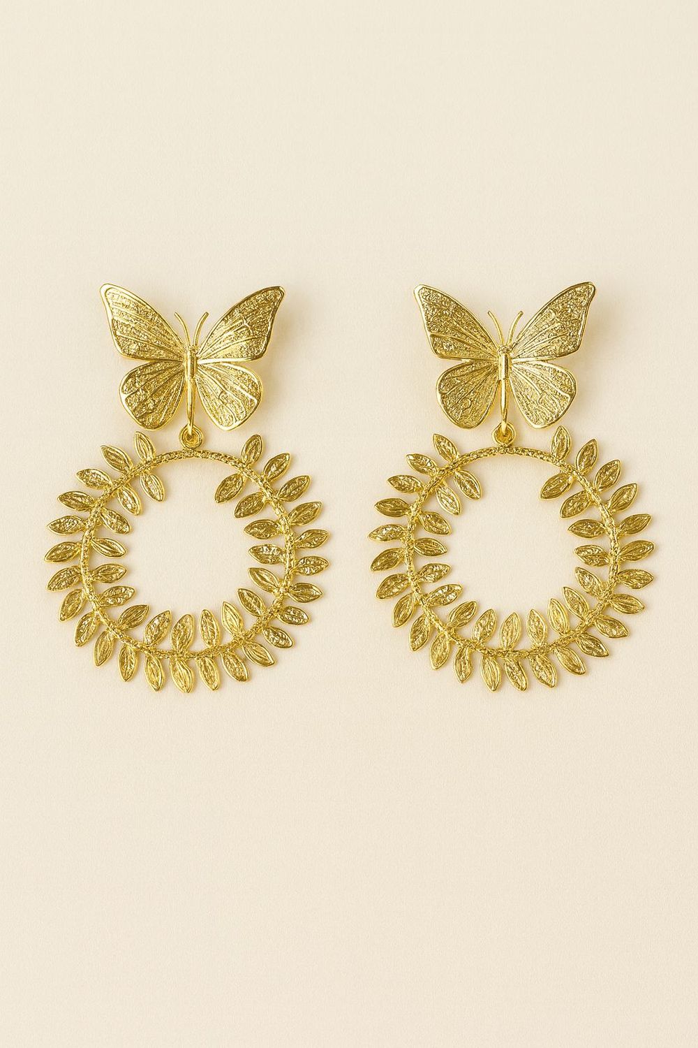 Golden butterfly Hoop 2&quot;