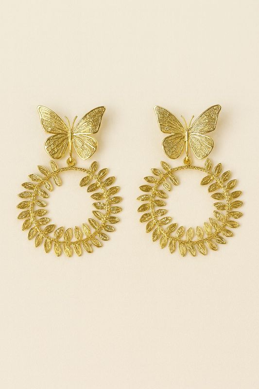 Golden butterfly Hoop 2&quot;