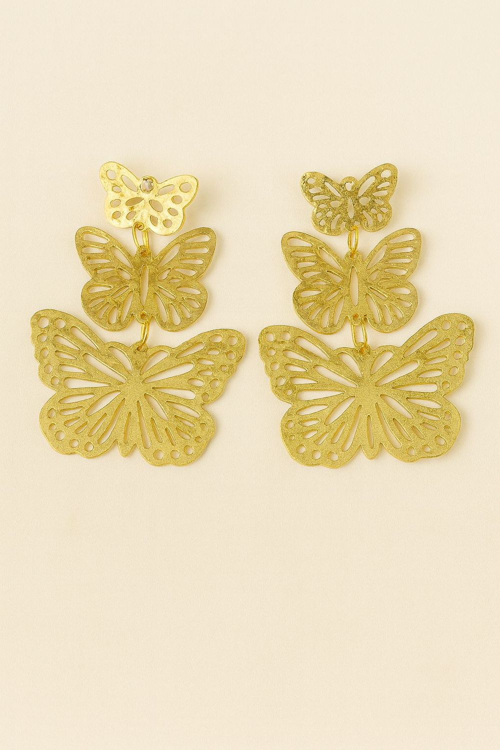 Triple butterflies Earrings 2&quot;