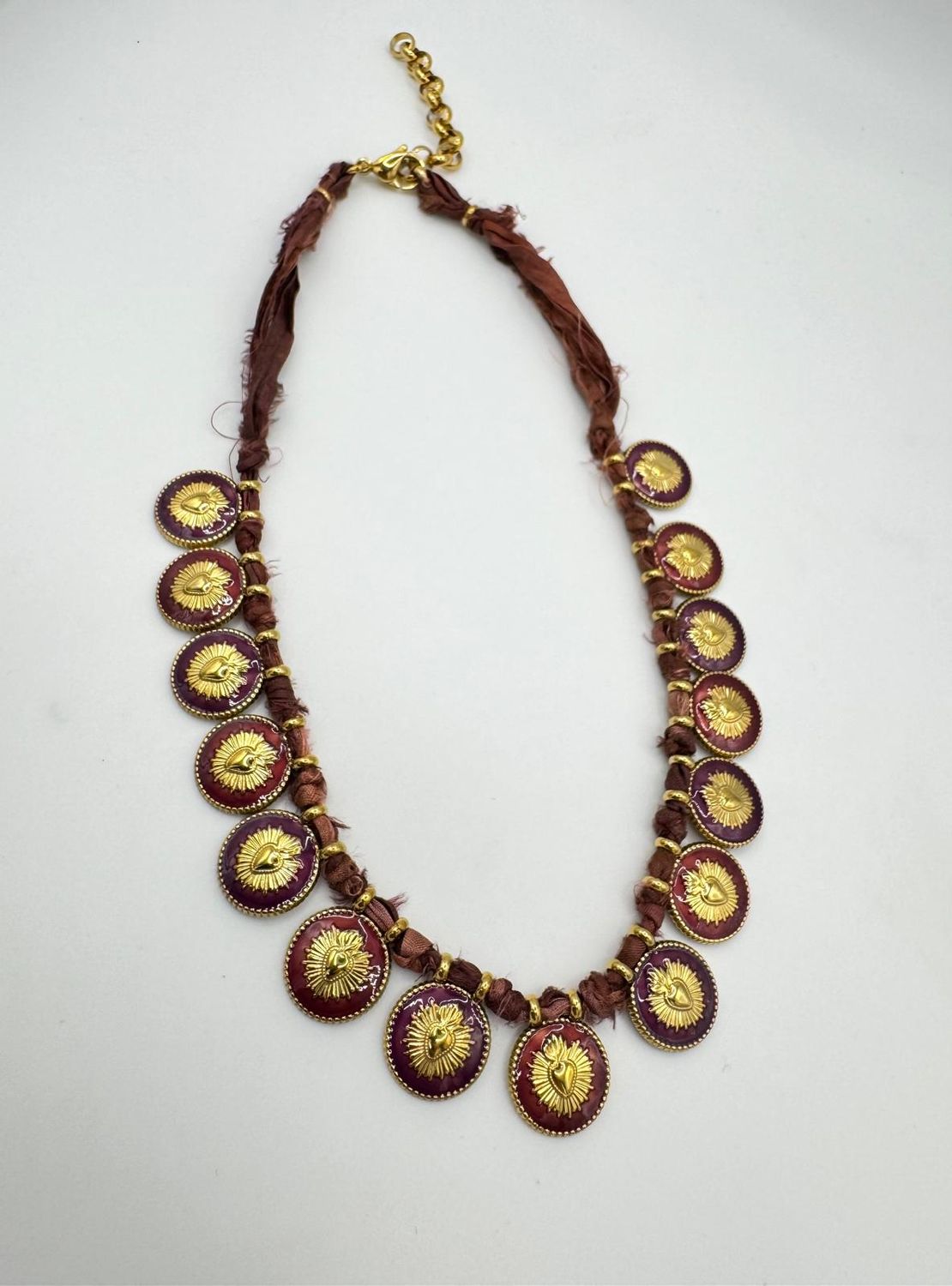 Burgundy Sacred Heart Necklace