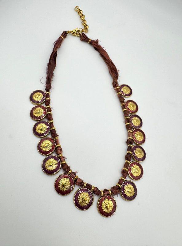 Burgundy Sacred Heart Necklace