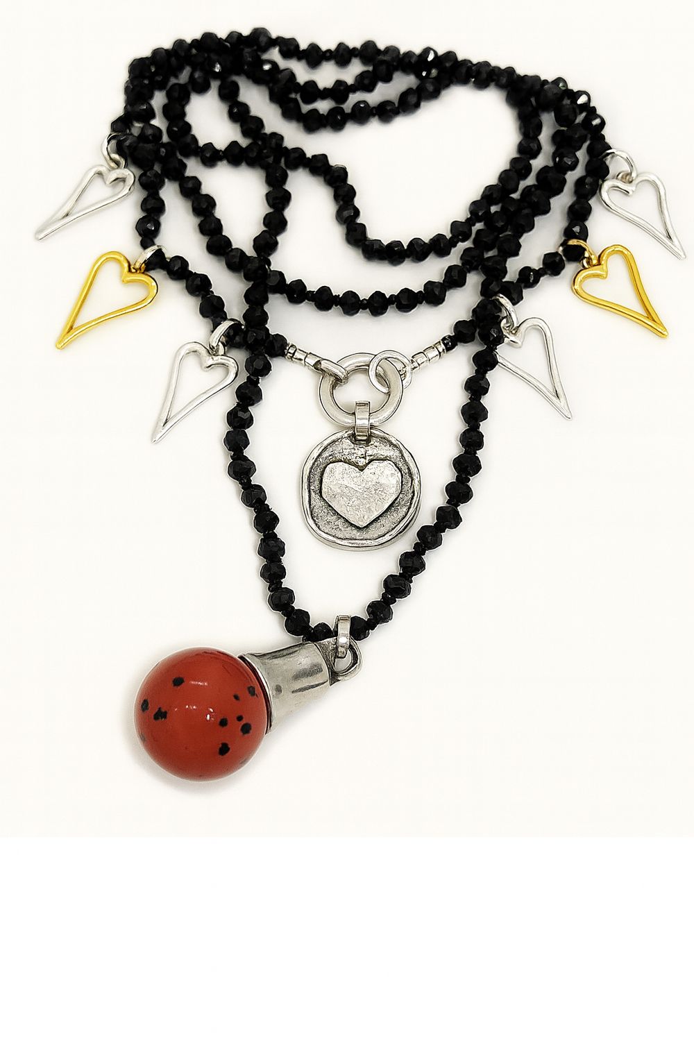 Collar Corazones Black