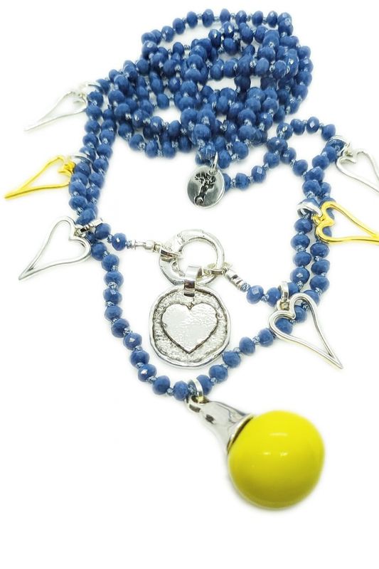 Collar Corazones purple