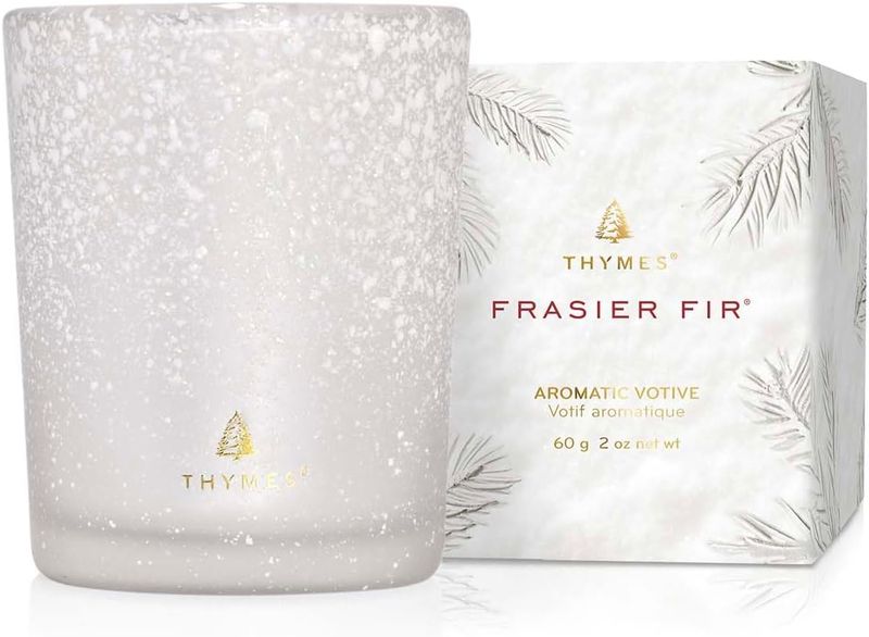 Frasier Fir Votive Candle, Flocked