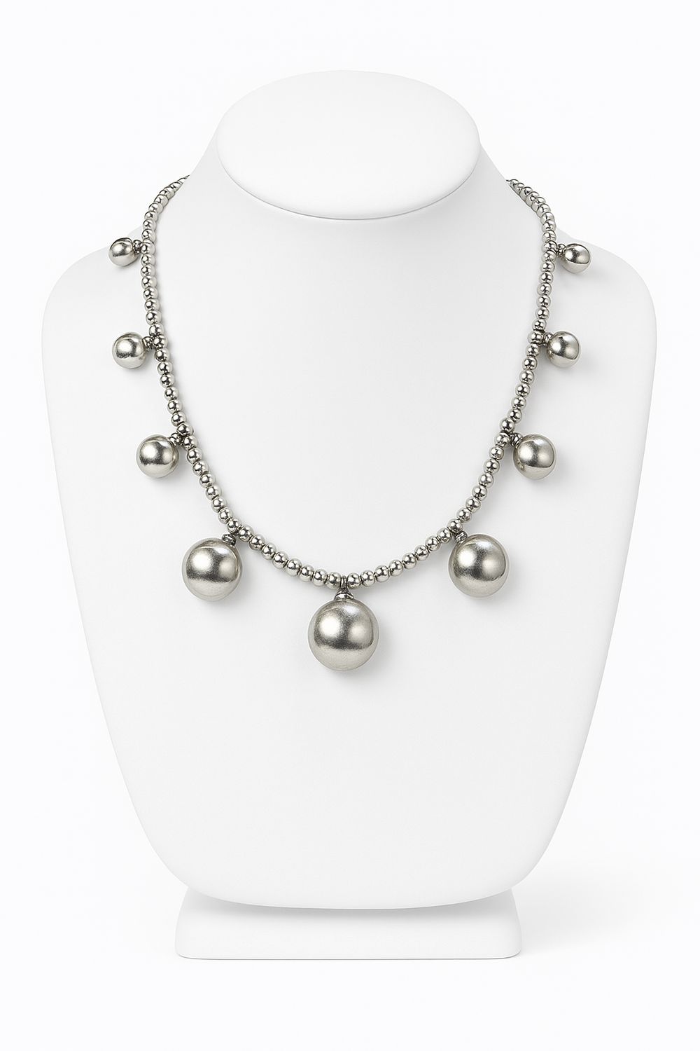 Silver Plated Circles Necklace