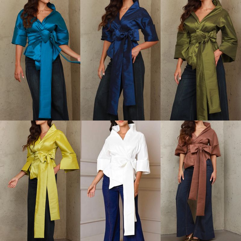 Blusa Haute Taffeta Bow one size