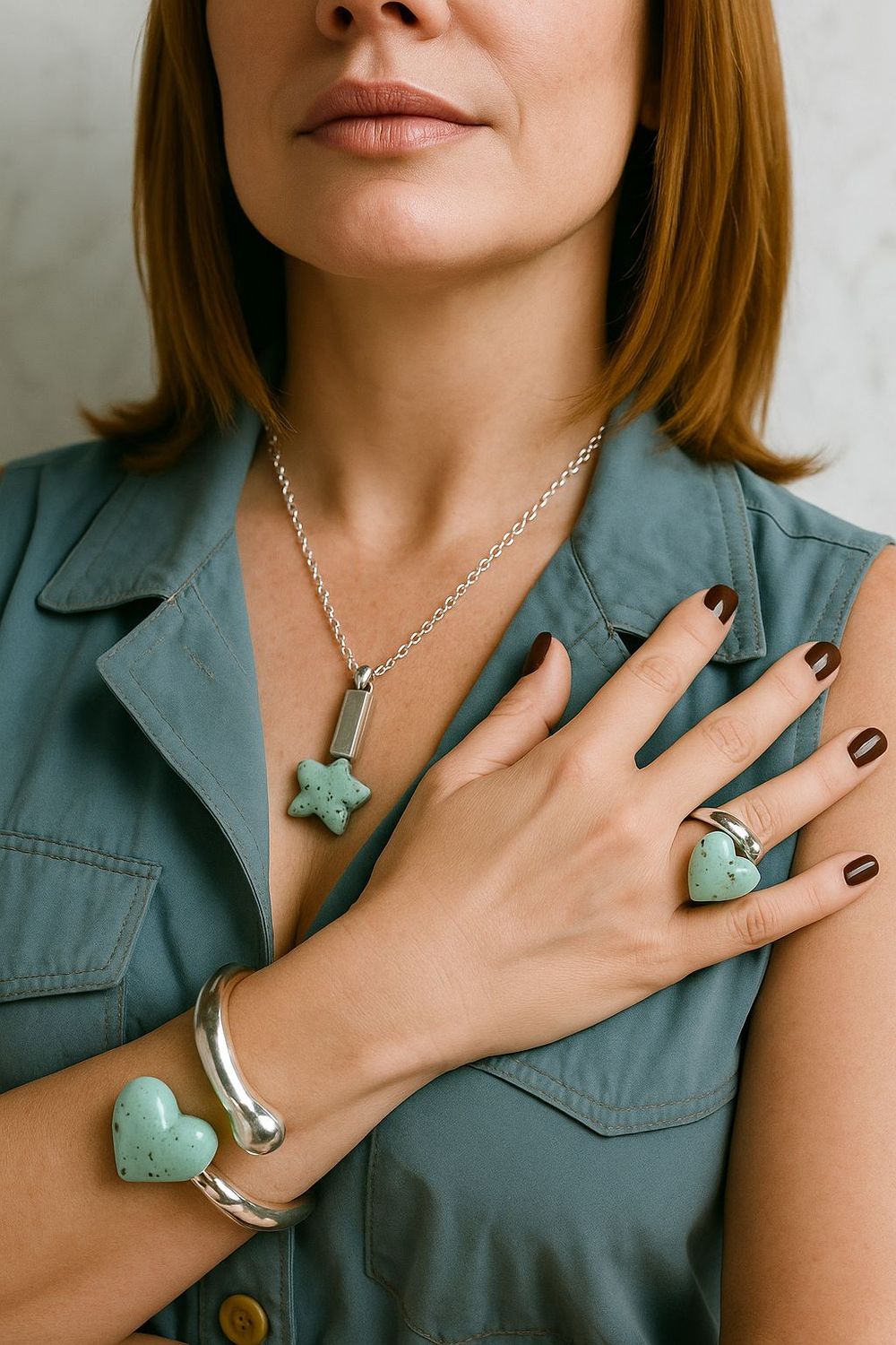 3 pieces set  heart/star Carolina olivares