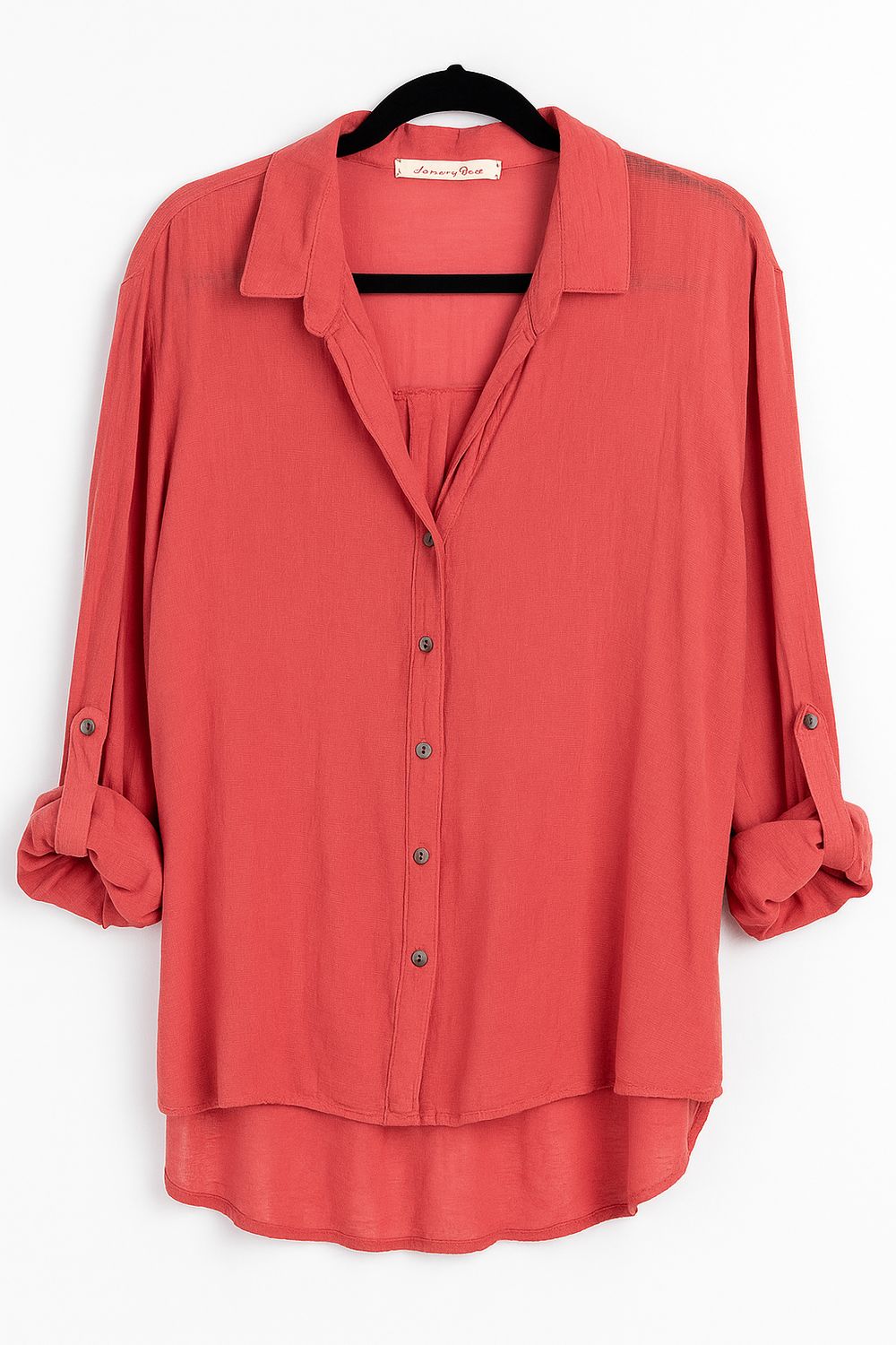 PORTER BLOUSE CORAL 100% COTTON