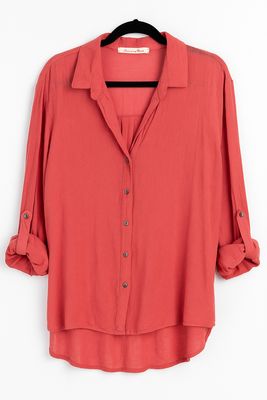 PORTER BLOUSE CORAL 100% COTTON