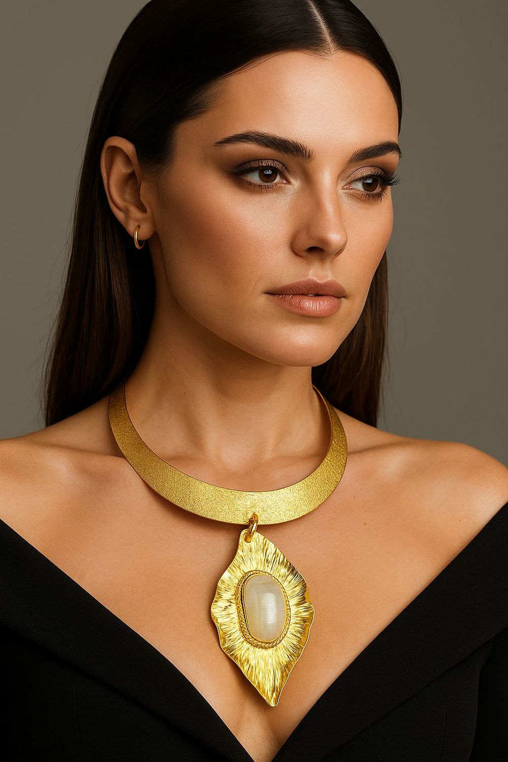 Gold Leaf Statement Necklace