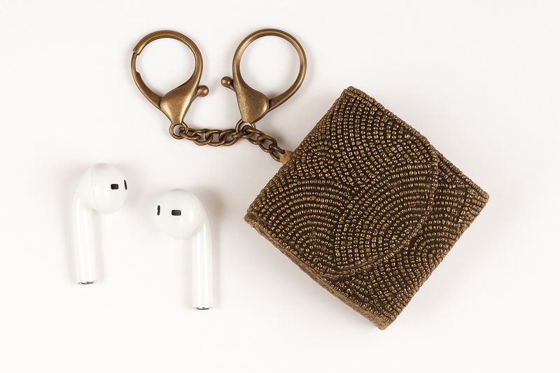 Beaded Earbuds Case Keychain