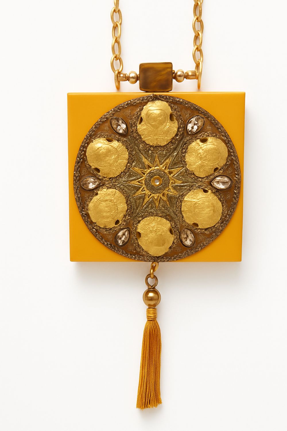 Mandala Gem Clutch yellow