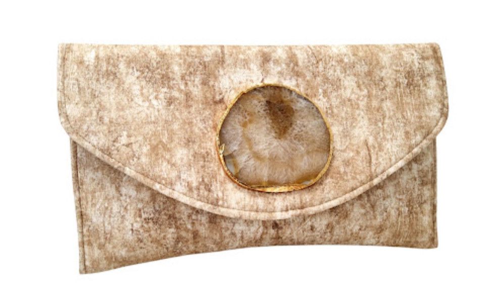 Velvet Quartz Clutch antique