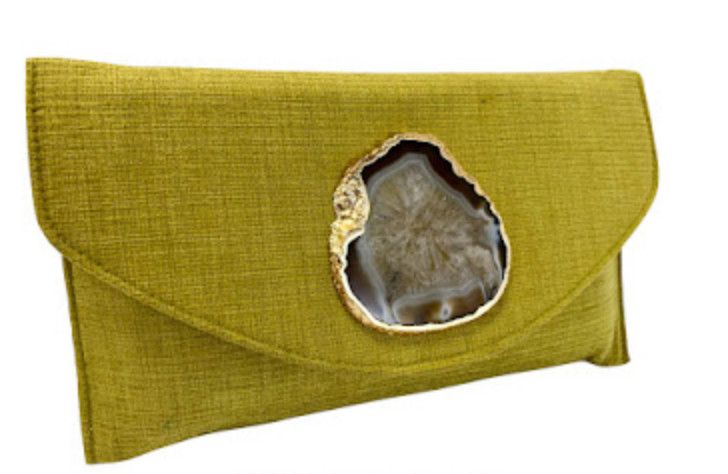 Pistachio Green Stone Clutch