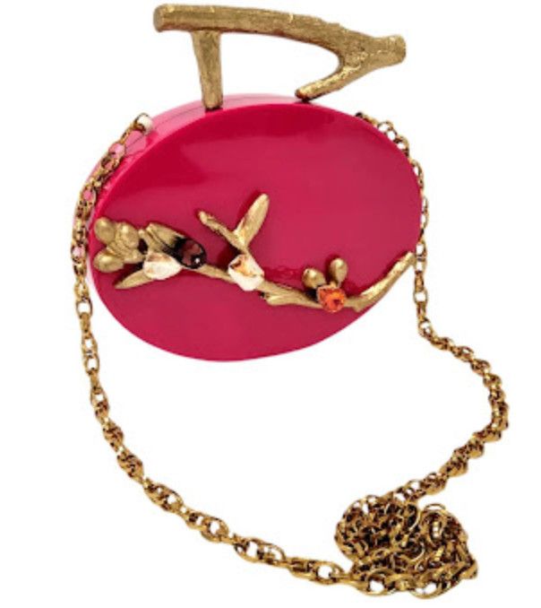 Fuchsia Floral Handle Clutch