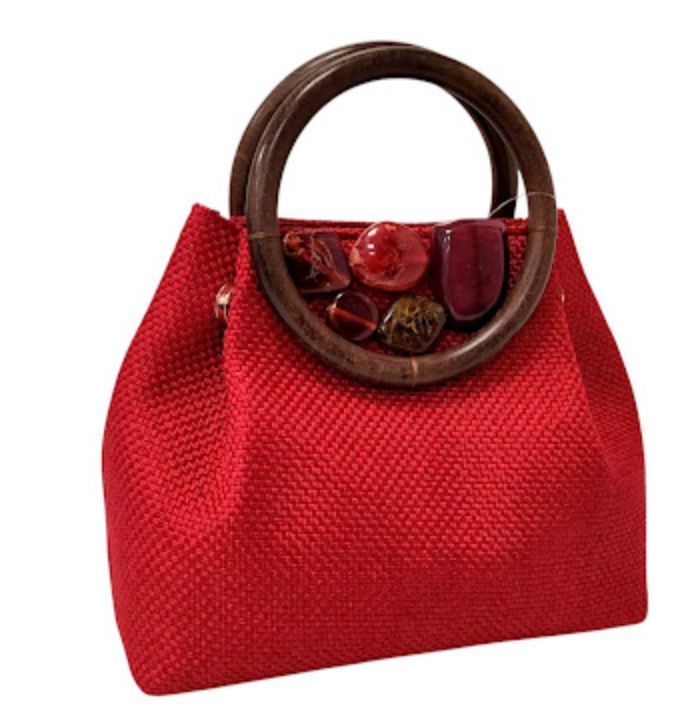 Red Wood Handle Gem Bag