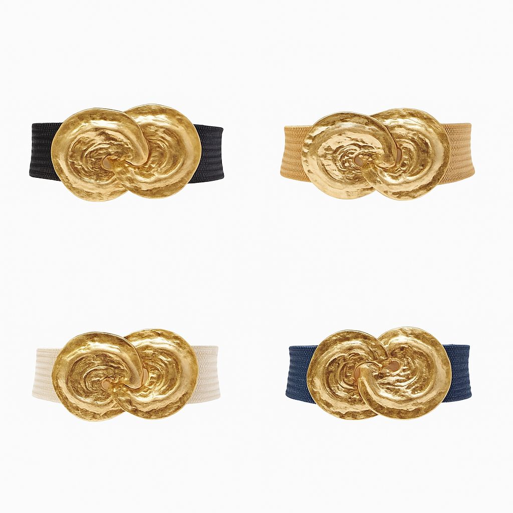 TWO CIRCLES SHINY STRETCH BELT