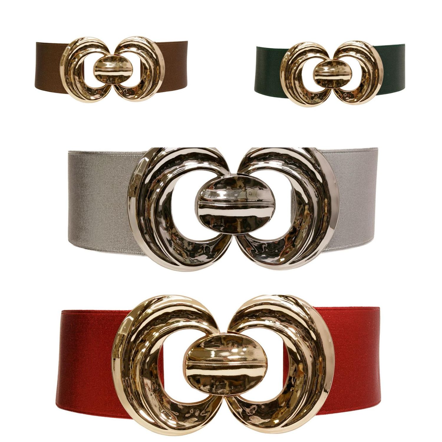 TWO CIRCLES METALLIC STRETCH BELT