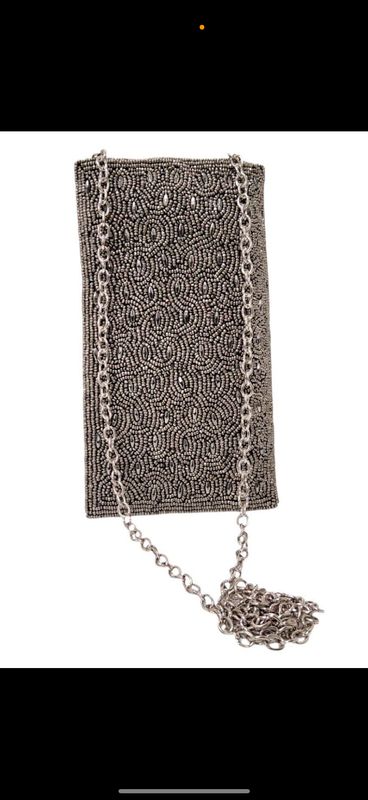Beaded Crossbody Silver