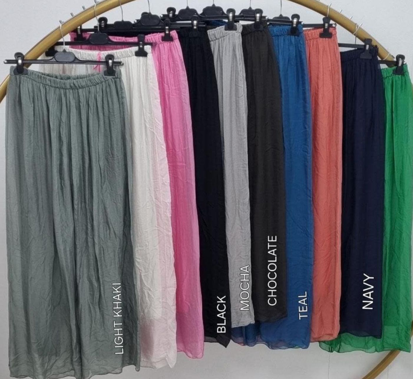 Elastic Waist Silk Pant