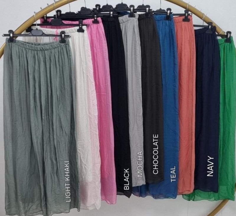 Elastic Waist Silk Pant