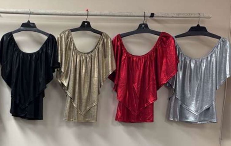 Off shoulder metallic Top