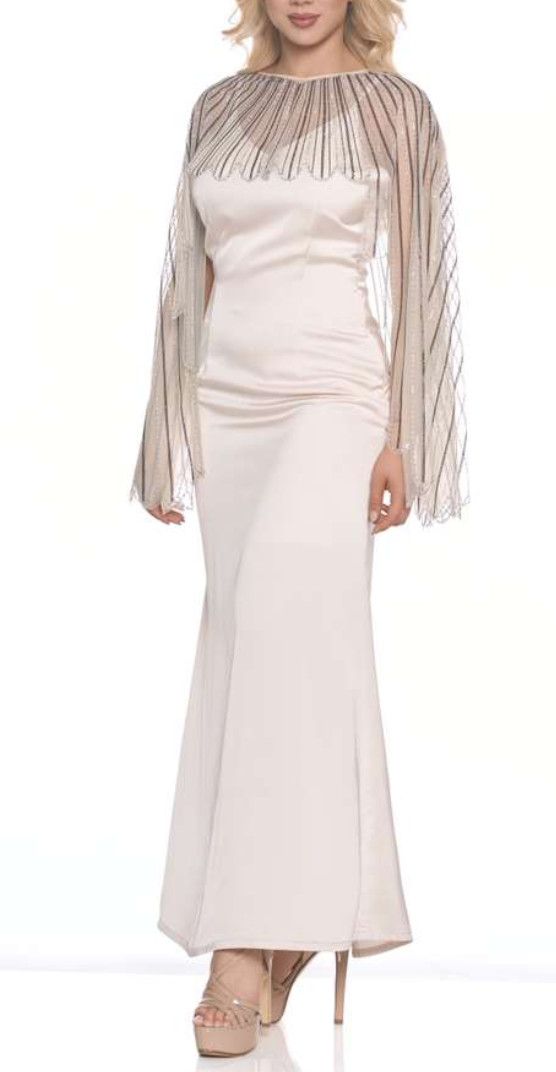 7 way scarf ivory one size beaded