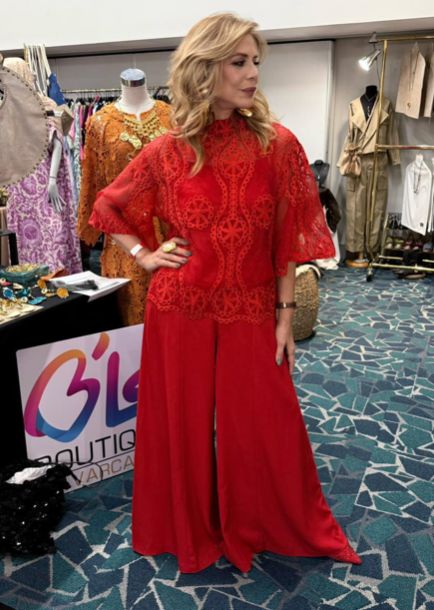 lace blouse red