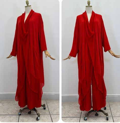 Red Layered flow set One size, Size: one size