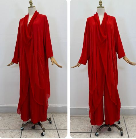 Red Layered flow set One size