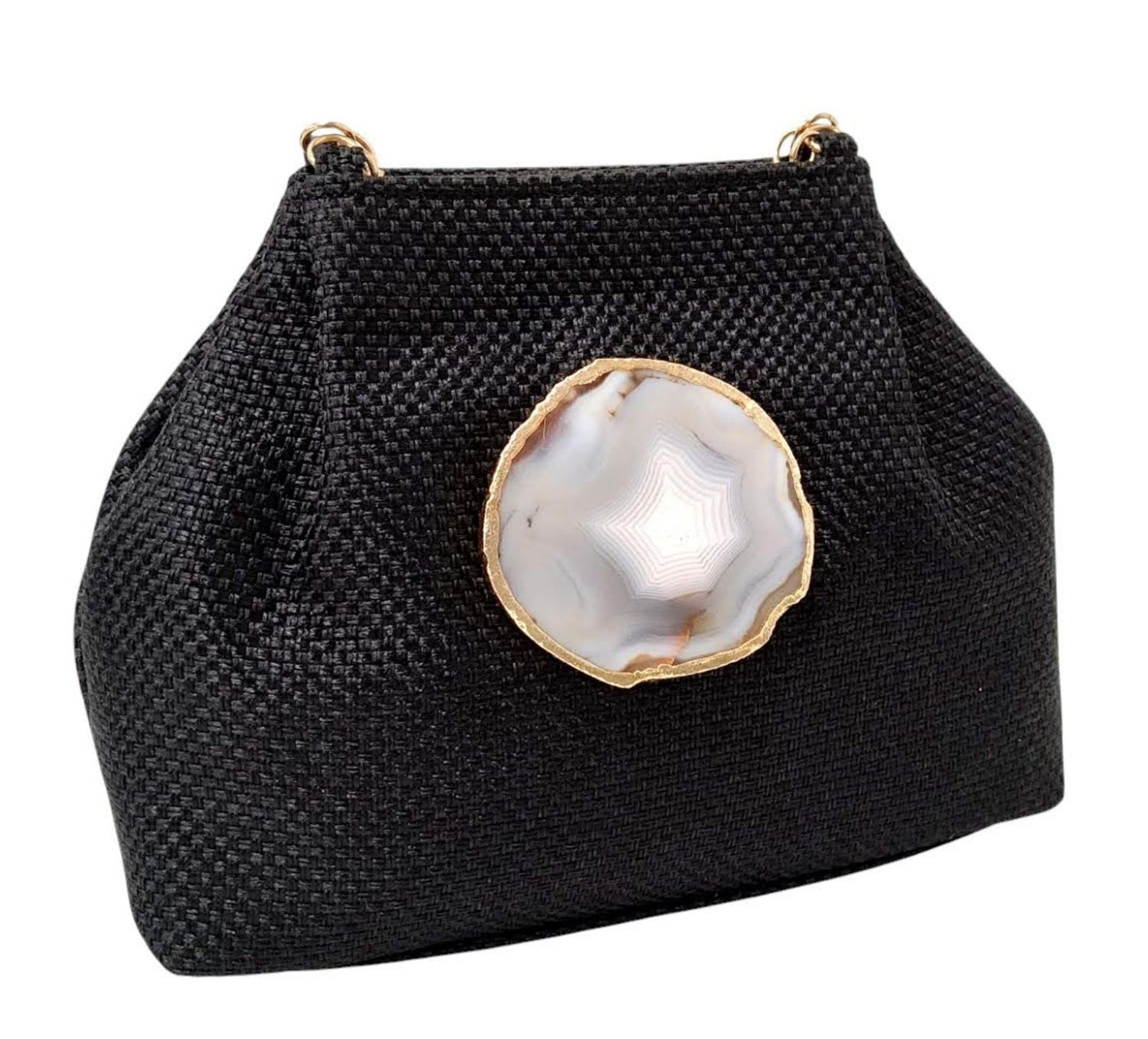 Agatha Stone Satchel Black