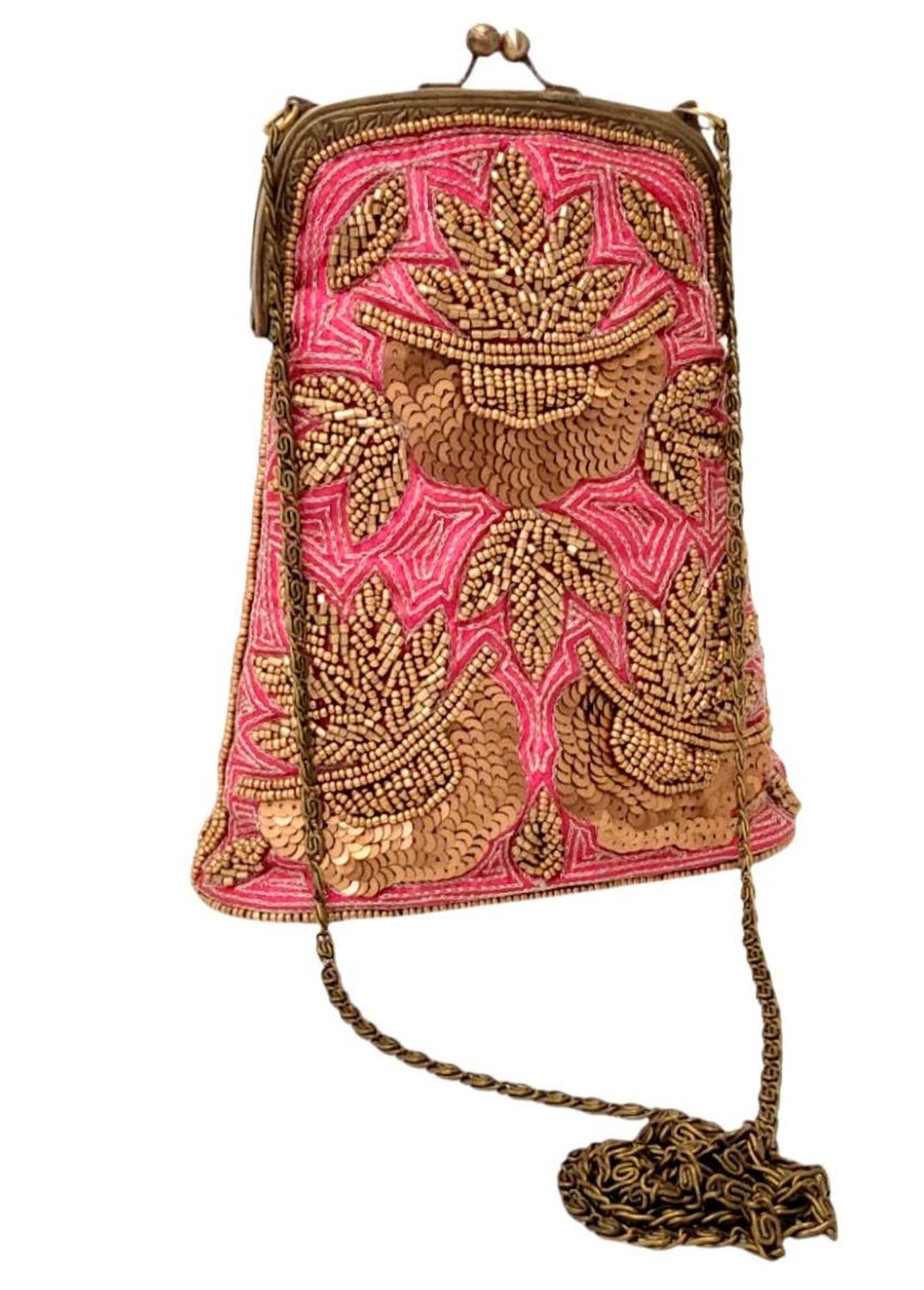 Pink Vintage Beaded Bag