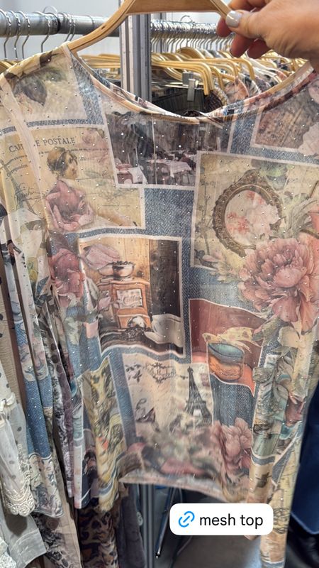 LONG SLEEVED MESH TOP WITH SPARKLY Detail paris