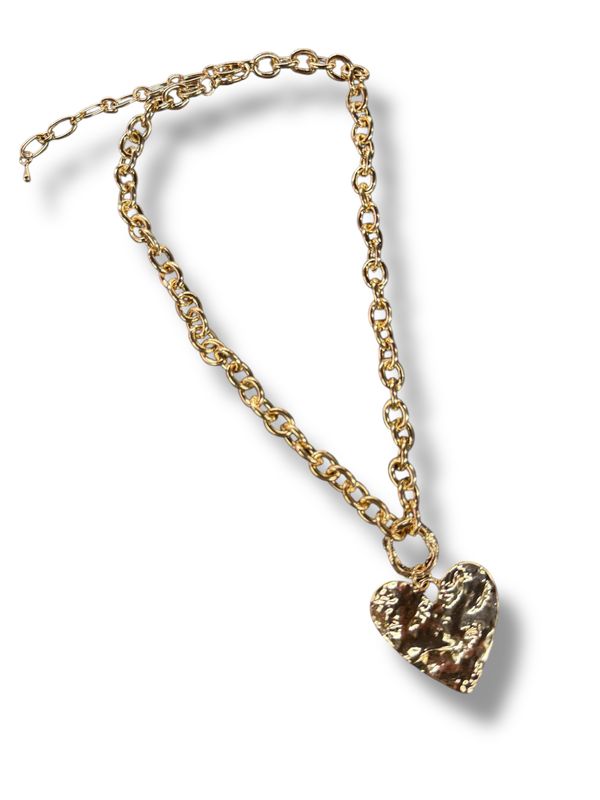 Cadena Corazón Martillado