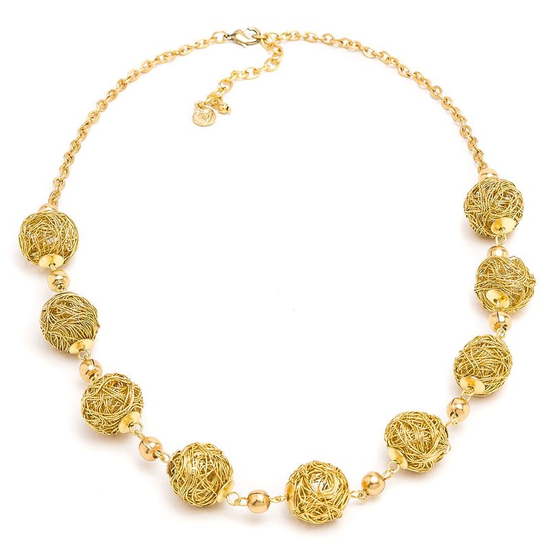 dd03006COLLANA CORTA 9 SFERE MICROFILO