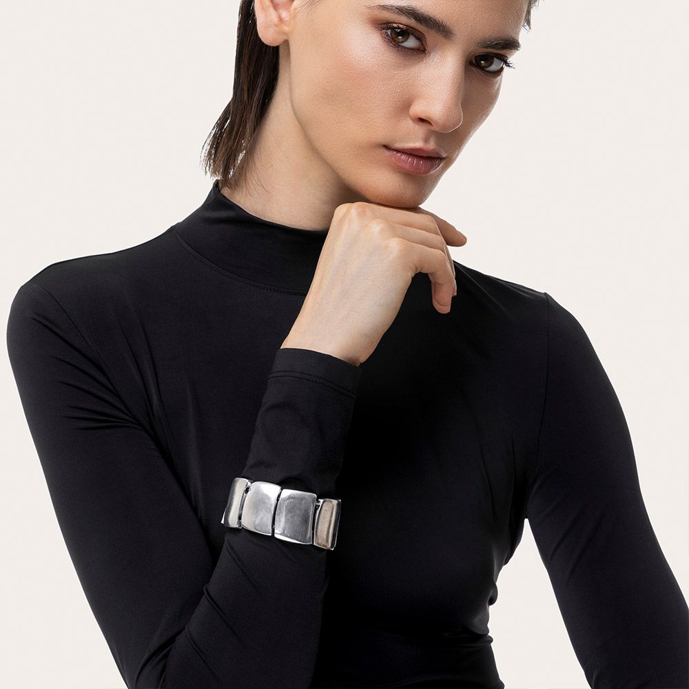 al01174BRACELET ELASTIQUE 8 RECTANGLES ARRONDIS