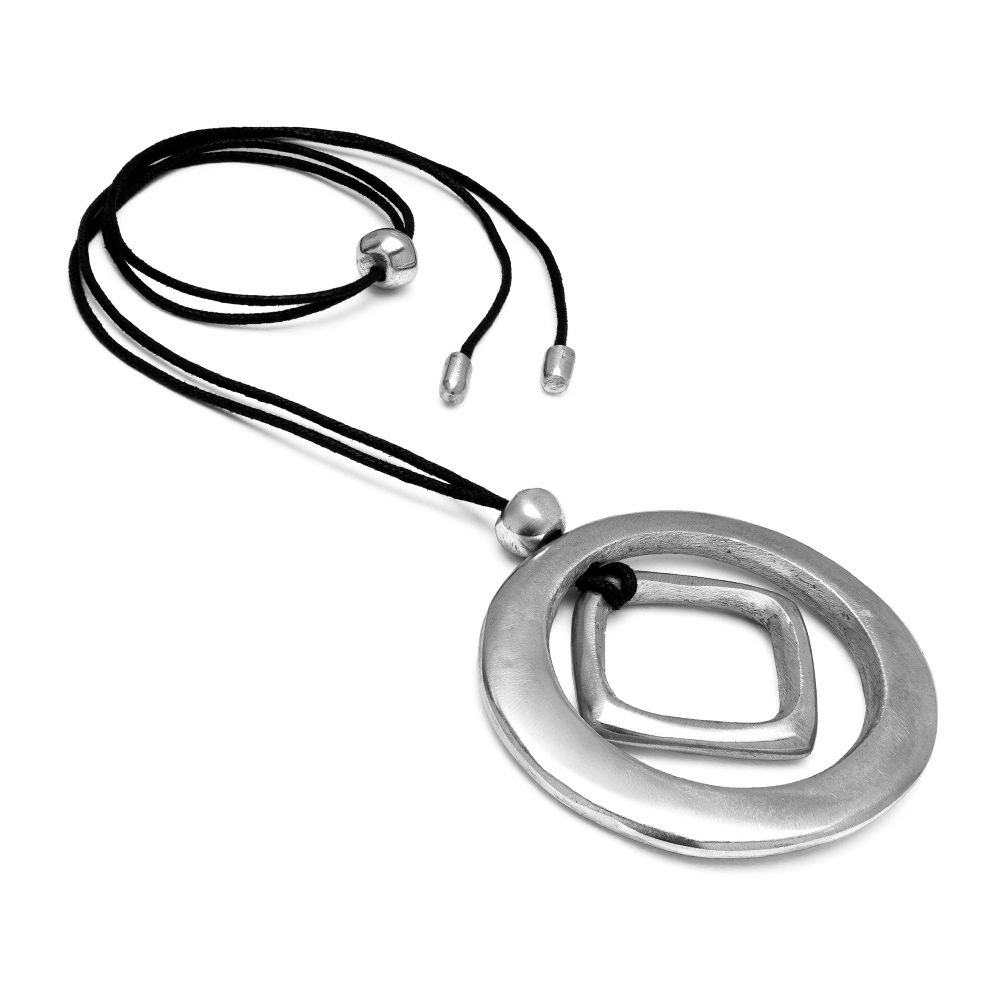 al04281PENDENTIF RONDE A TROUE LOSANGE