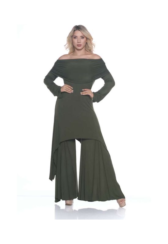 Olive Luxe Off-Shoulder Set