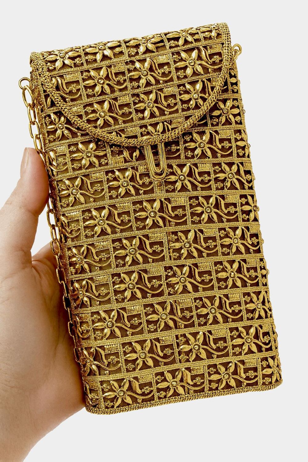 Gold filigree mini bag