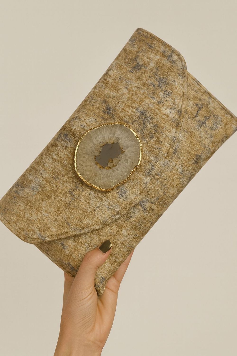 Velvet Quartz Clutch antique