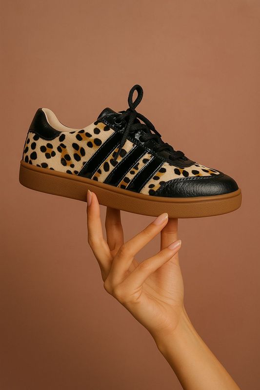 Leopard Leather mix sneaker