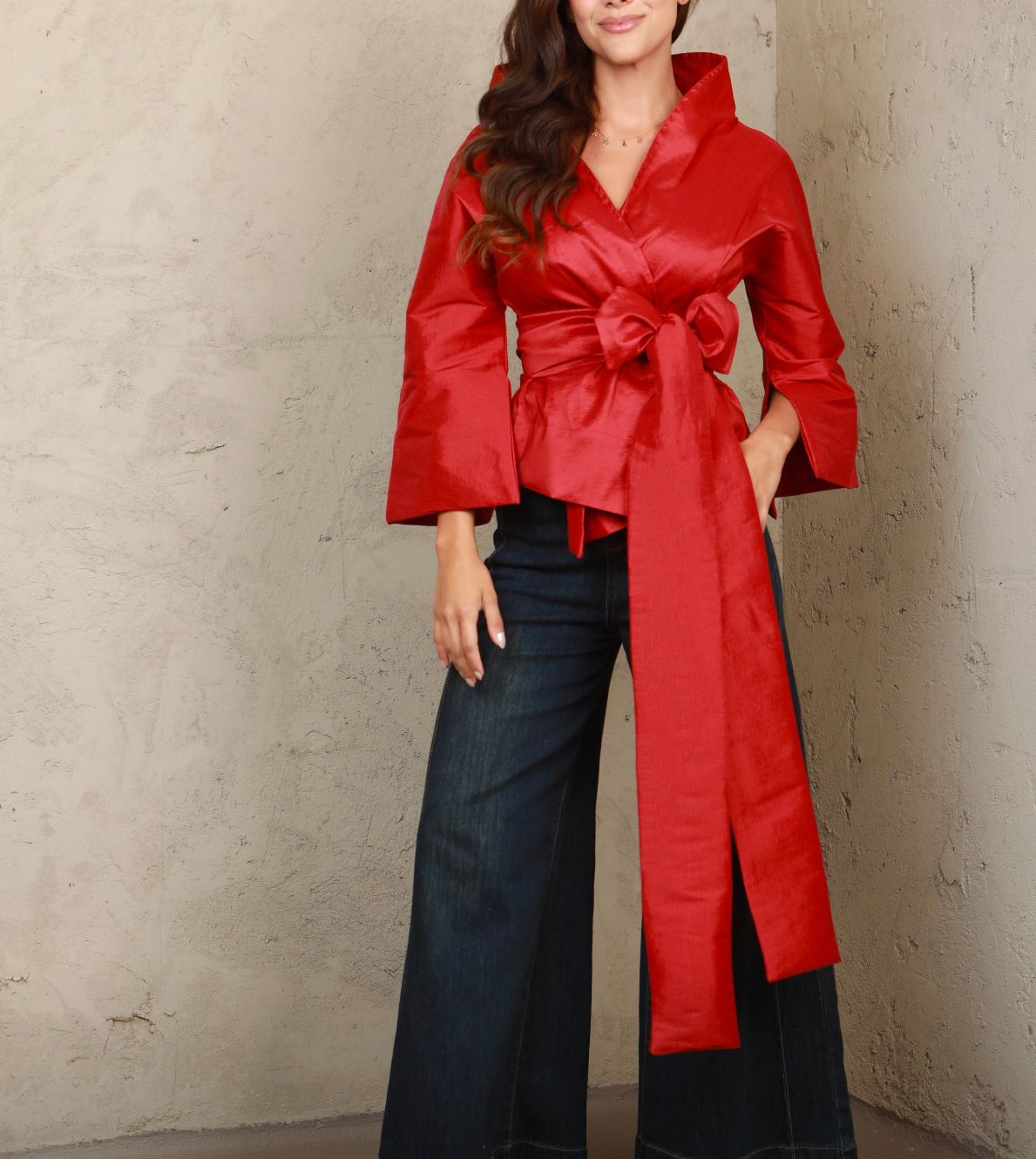 Blusa Haute Taffeta Bow one size