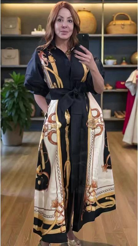 Chain Print Maxi Dress