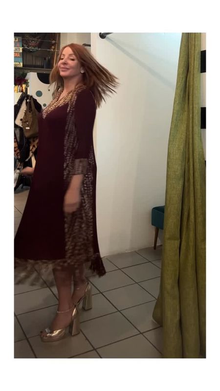 FRINGE CRINKLED DRESS (